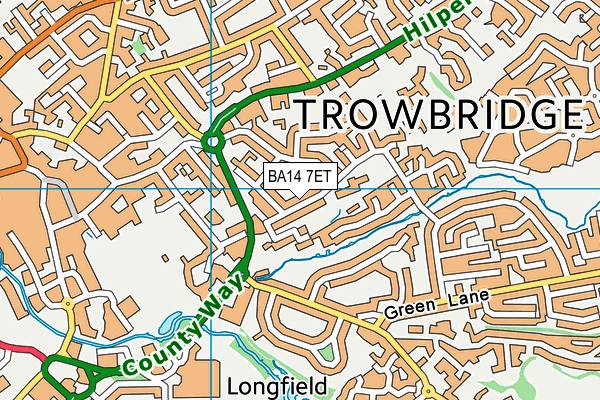 BA14 7ET map - OS VectorMap District (Ordnance Survey)