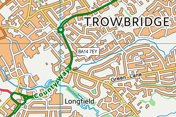 BA14 7EY map - OS VectorMap District (Ordnance Survey)