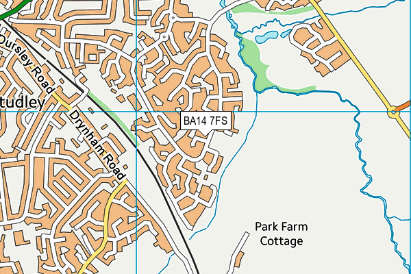 BA14 7FS map - OS VectorMap District (Ordnance Survey)