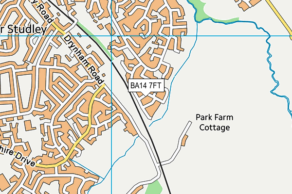 BA14 7FT map - OS VectorMap District (Ordnance Survey)