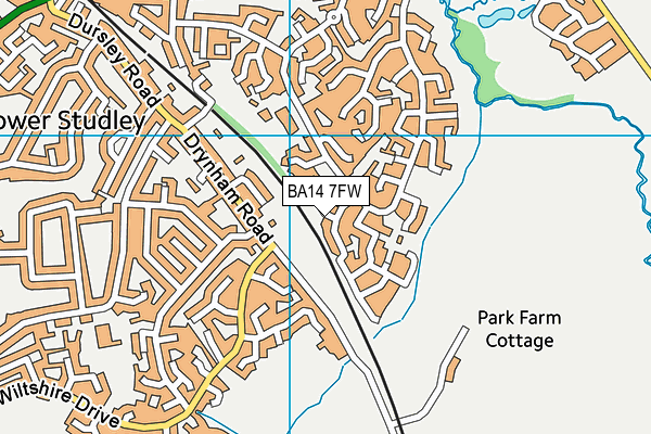 BA14 7FW map - OS VectorMap District (Ordnance Survey)