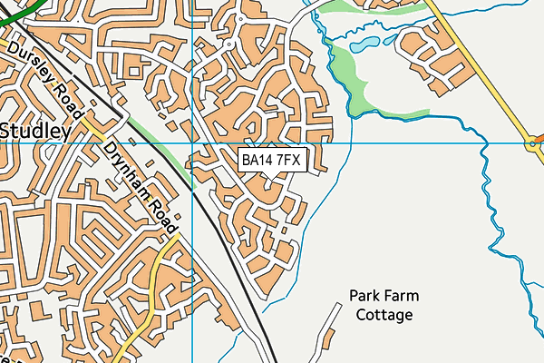 BA14 7FX map - OS VectorMap District (Ordnance Survey)