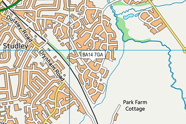 BA14 7GA map - OS VectorMap District (Ordnance Survey)