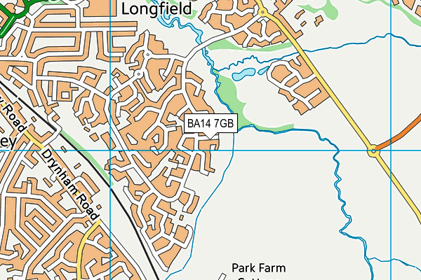 BA14 7GB map - OS VectorMap District (Ordnance Survey)