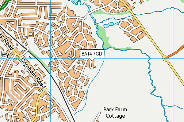 BA14 7GD map - OS VectorMap District (Ordnance Survey)