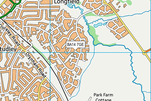 BA14 7GE map - OS VectorMap District (Ordnance Survey)