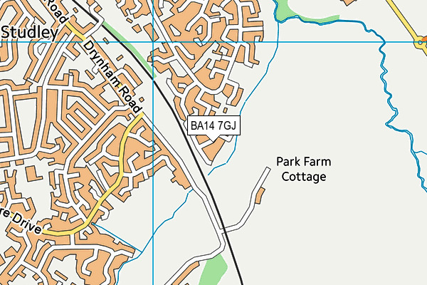 BA14 7GJ map - OS VectorMap District (Ordnance Survey)