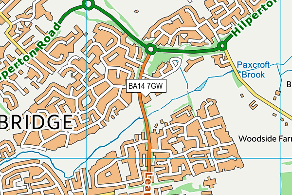 BA14 7GW map - OS VectorMap District (Ordnance Survey)