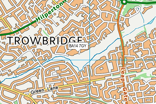 BA14 7GY map - OS VectorMap District (Ordnance Survey)