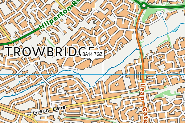 BA14 7GZ map - OS VectorMap District (Ordnance Survey)