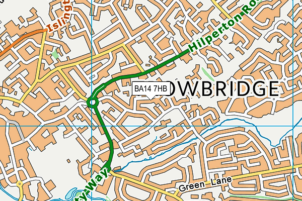 BA14 7HB map - OS VectorMap District (Ordnance Survey)