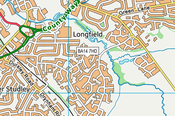 BA14 7HD map - OS VectorMap District (Ordnance Survey)