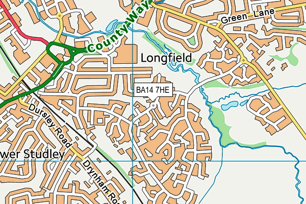 Oasis Academy Longmeadow map (BA14 7HE) - OS VectorMap District (Ordnance Survey)