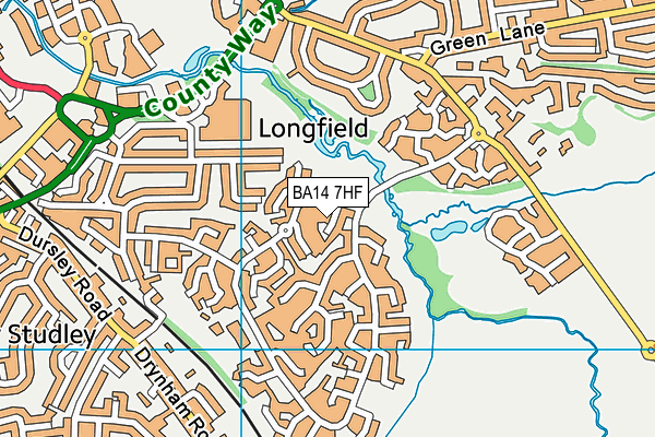 BA14 7HF map - OS VectorMap District (Ordnance Survey)