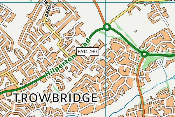 BA14 7HG map - OS VectorMap District (Ordnance Survey)