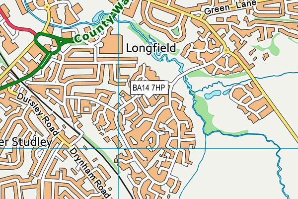 BA14 7HP map - OS VectorMap District (Ordnance Survey)