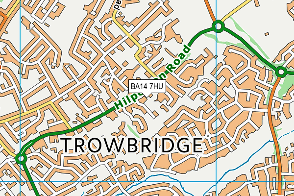 BA14 7HU map - OS VectorMap District (Ordnance Survey)