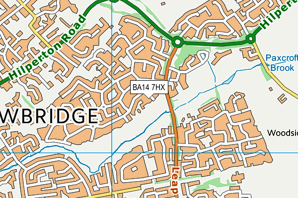 BA14 7HX map - OS VectorMap District (Ordnance Survey)