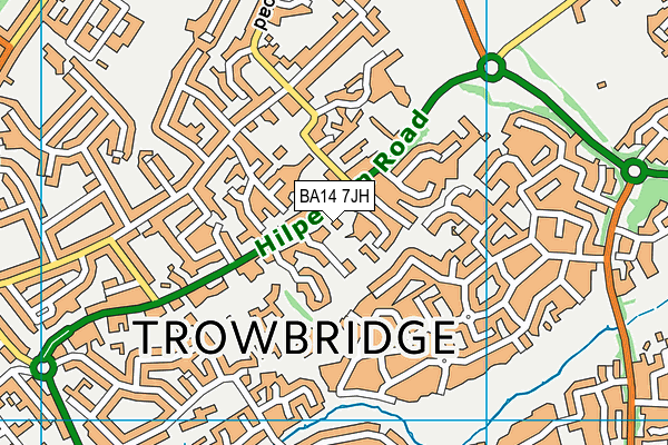 BA14 7JH map - OS VectorMap District (Ordnance Survey)