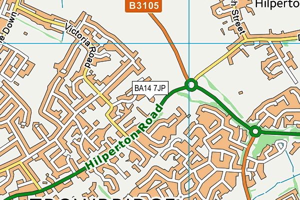 BA14 7JP map - OS VectorMap District (Ordnance Survey)