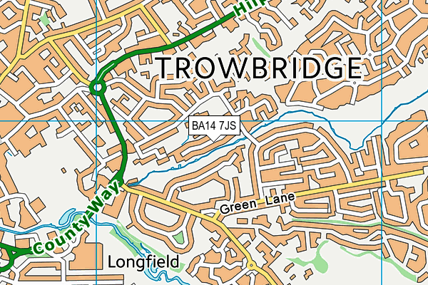 BA14 7JS map - OS VectorMap District (Ordnance Survey)