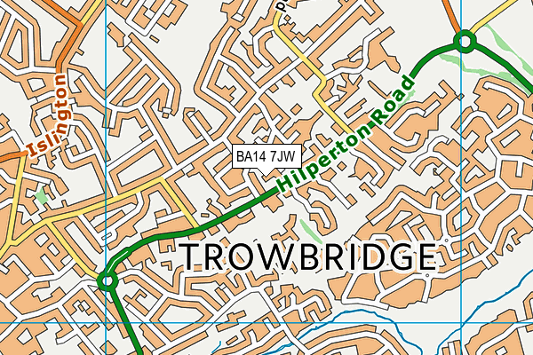 BA14 7JW map - OS VectorMap District (Ordnance Survey)