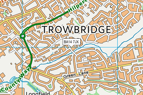 BA14 7JX map - OS VectorMap District (Ordnance Survey)