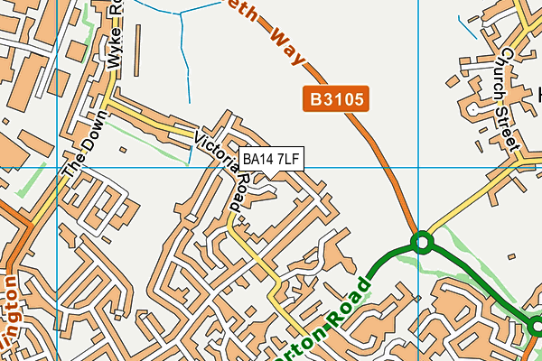 BA14 7LF map - OS VectorMap District (Ordnance Survey)
