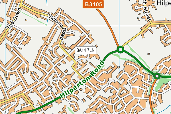 BA14 7LN map - OS VectorMap District (Ordnance Survey)