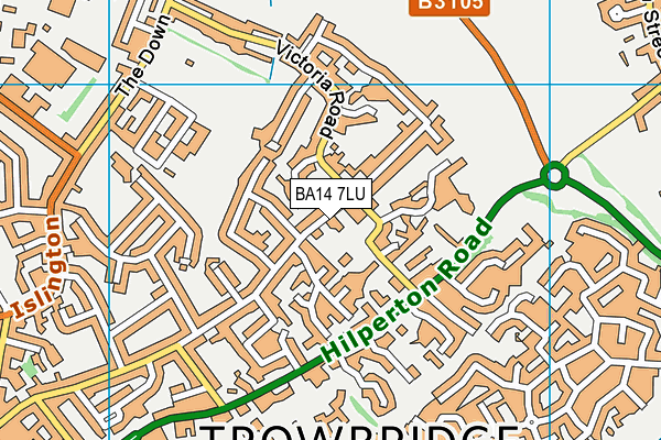 BA14 7LU map - OS VectorMap District (Ordnance Survey)