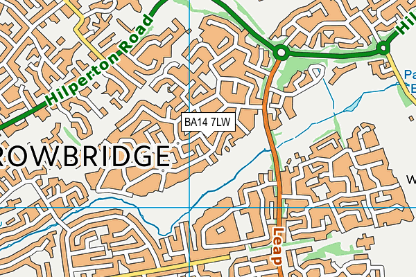 BA14 7LW map - OS VectorMap District (Ordnance Survey)