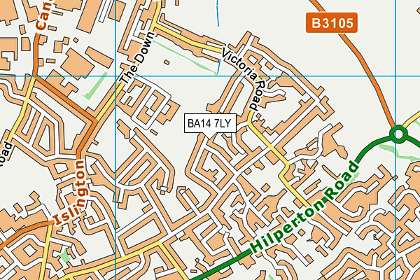 BA14 7LY map - OS VectorMap District (Ordnance Survey)