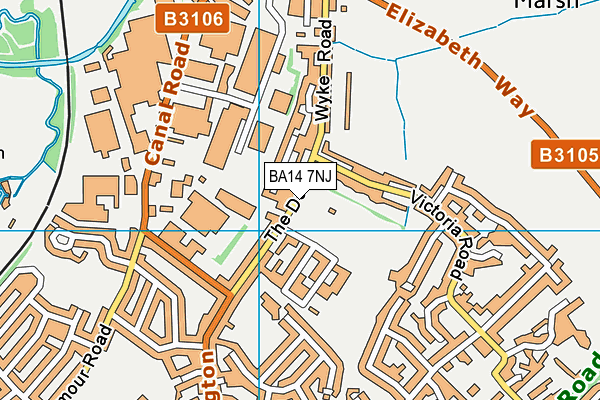 BA14 7NJ map - OS VectorMap District (Ordnance Survey)
