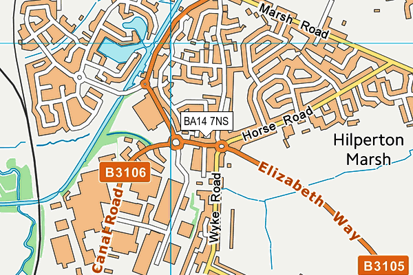 BA14 7NS map - OS VectorMap District (Ordnance Survey)