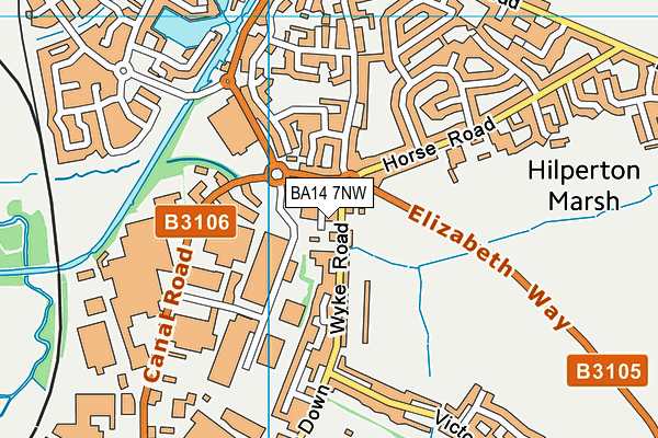 BA14 7NW map - OS VectorMap District (Ordnance Survey)