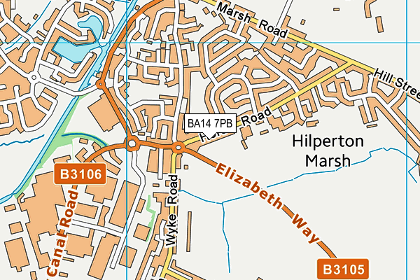 BA14 7PB map - OS VectorMap District (Ordnance Survey)