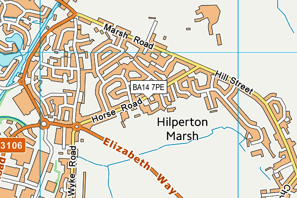 BA14 7PE map - OS VectorMap District (Ordnance Survey)