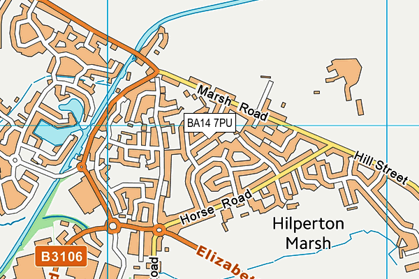 BA14 7PU map - OS VectorMap District (Ordnance Survey)