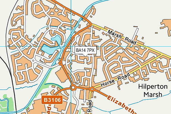 BA14 7PX map - OS VectorMap District (Ordnance Survey)