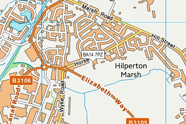 BA14 7PZ map - OS VectorMap District (Ordnance Survey)