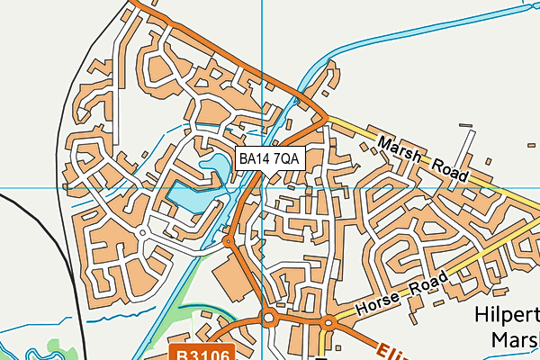 BA14 7QA map - OS VectorMap District (Ordnance Survey)