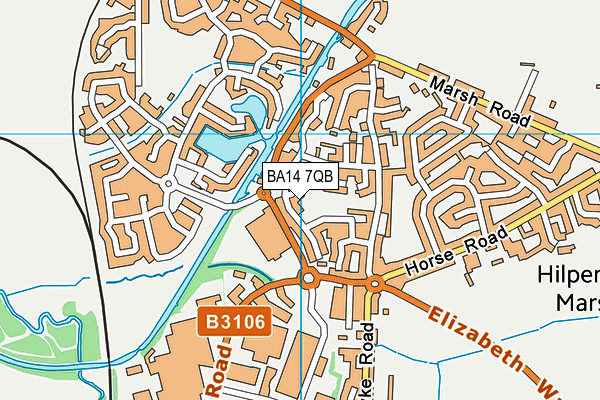 BA14 7QB map - OS VectorMap District (Ordnance Survey)