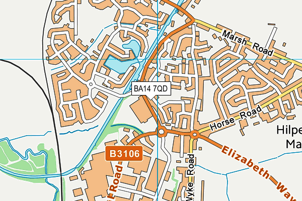 BA14 7QD map - OS VectorMap District (Ordnance Survey)