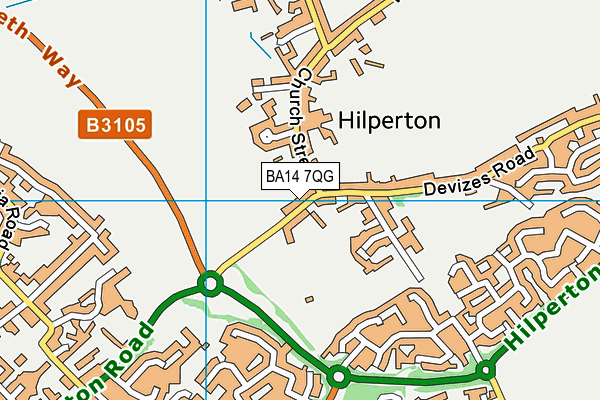 BA14 7QG map - OS VectorMap District (Ordnance Survey)