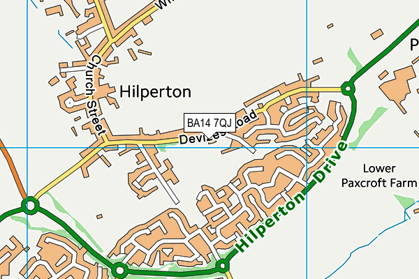 BA14 7QJ map - OS VectorMap District (Ordnance Survey)