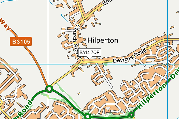 BA14 7QP map - OS VectorMap District (Ordnance Survey)