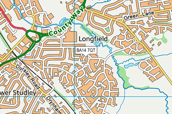 BA14 7QT map - OS VectorMap District (Ordnance Survey)