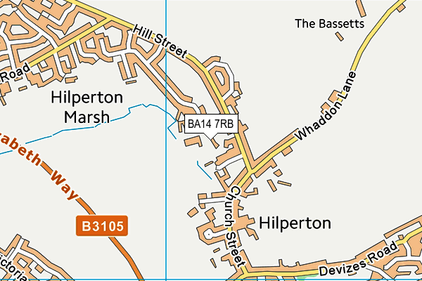 BA14 7RB map - OS VectorMap District (Ordnance Survey)