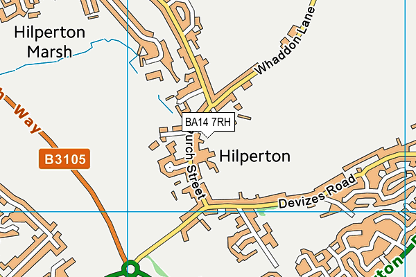 BA14 7RH map - OS VectorMap District (Ordnance Survey)