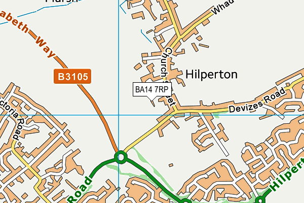 BA14 7RP map - OS VectorMap District (Ordnance Survey)